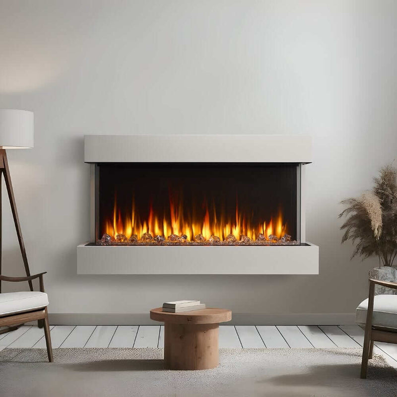SimpliFire Triton 50 - Inch Multi - View Smart Electric Fireplace - Outside Town