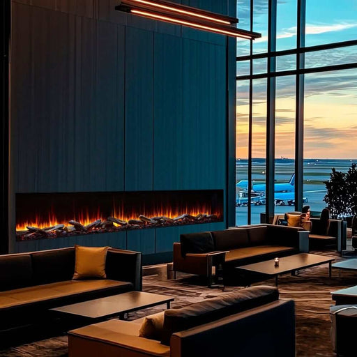 SimpliFire Triton 78 - Inch Multi - View Smart Electric Fireplace - Outside Town